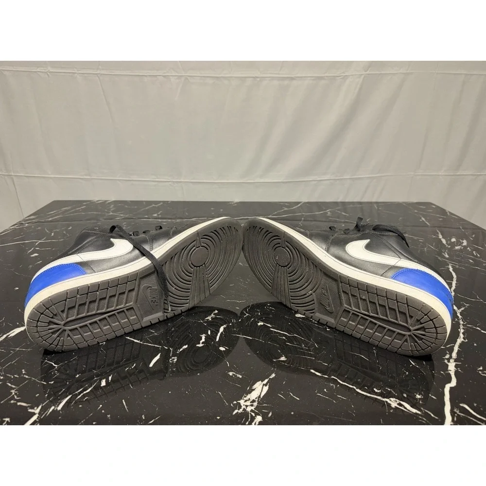Nike Air Jordan Retro 1 Low Black, White, Royal Blue Toe Size 13 Mens Basketball